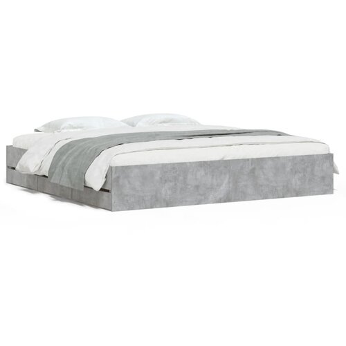 vidaXL Okvir kreveta s ladicama siva boja betona 200x200 cm drveni Cijene