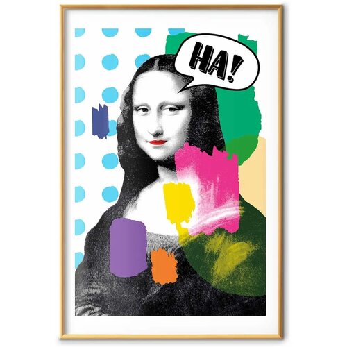  Plakat - Mona Lisa Pop-Art 60x90 Zlatni okvir s margom Slike