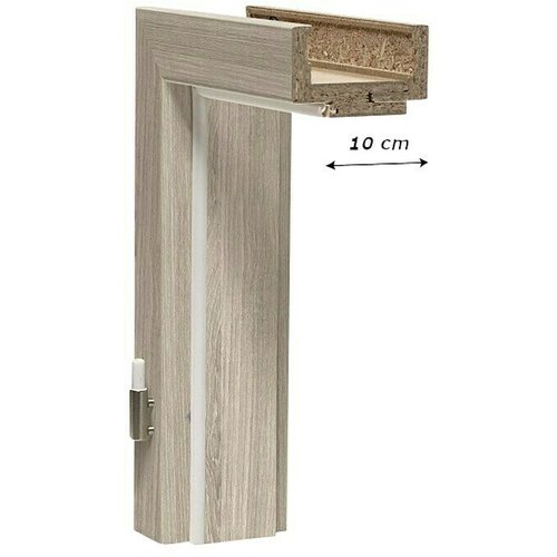 GETADOOR Lamineo Podboj za vrata GLN 38 (&amp;Scaron; x V: 950 x 2.000 mm, &amp;Scaron;irina zidu: 10 cm, DIN levo, Srebrni hrast) Slike