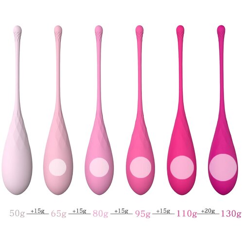 Sex HD Eggs - Komplet 6 stožčastih kroglic (roza) Slike
