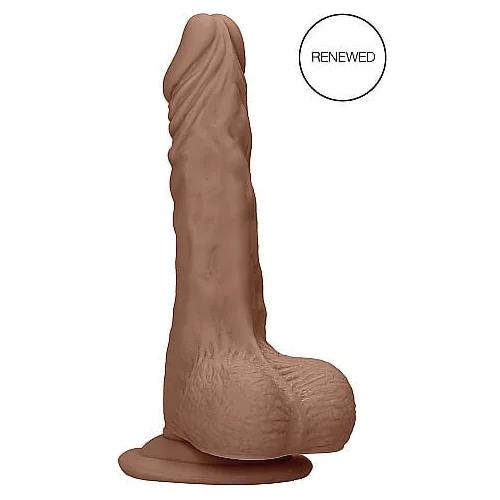 REALROCK Dong 9 - realistični dildo s testisi (23 cm) - temno naraven