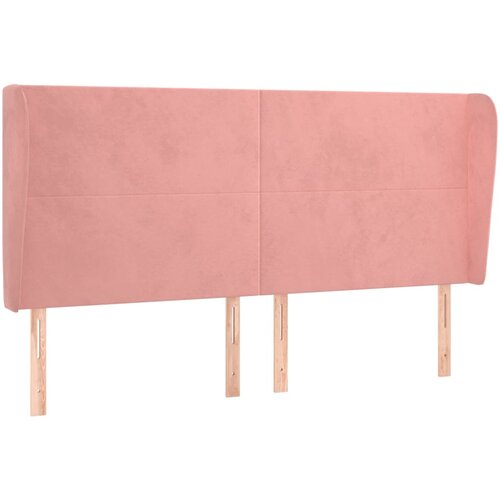 Maison Chic Posteljno vzglavje - Vzglavna omarica - Nočna omarica z u&scaron;esi roza 203x23x118/128 cm žamet, (21709807) Cene