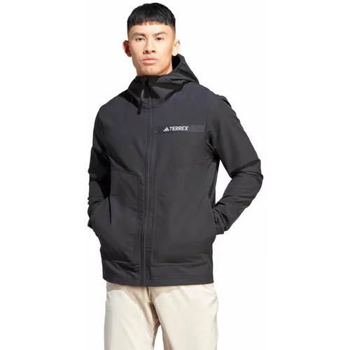 Adidas Pohodna jakna Terrex Multi HZ4425 Črna Slim Fit