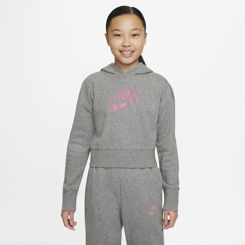 Nike Duks za devojčice G Club Ft Crop Hoodie sivi Slike