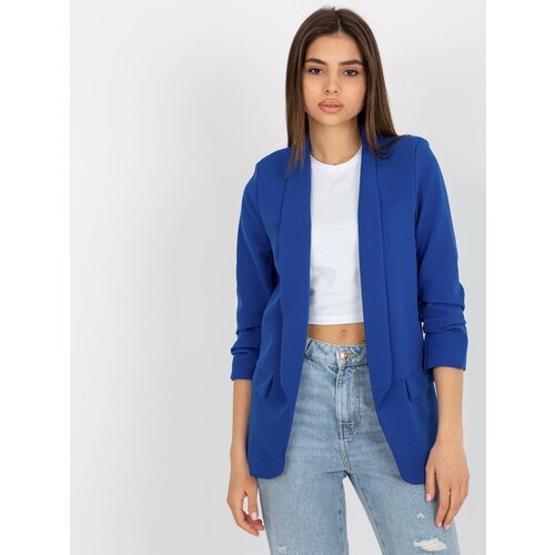 Fashion Hunters Dark blue jacket with 3/4 sleeves by Adele Slike