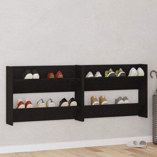 vidaXL Ormarići za cipele na zidu 2 pcs Crni hrast 60 x 18 x 60 cm Cijene