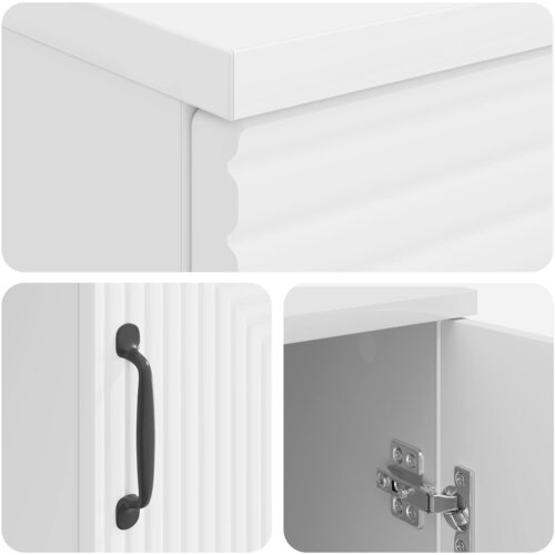  Stol Bijela visokog sjaja 142,5 x 50 x 75 cm Konstruirano drvo Slike