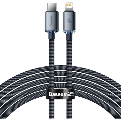 Baseus podatkovni kabel crystal shine za hitro polnjenje usb type c na lightning 20W 2m Slike