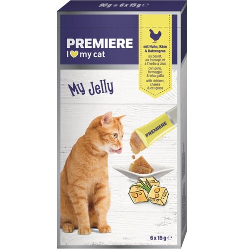 Premiere poslastica za mačke My Jelly piletina, sir, mačja metvica 6x15 g Cijene