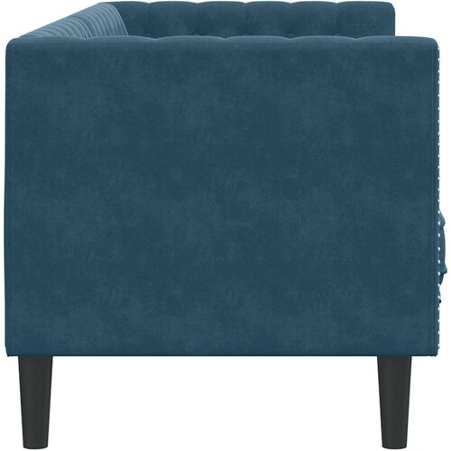  Trosjed Chesterfield s jastučićima plavi bar&amp;scaron;unasti Slike