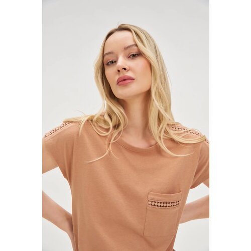 Marisse Women&amp;#039;s T-Shirt L-Ts-4635 L.Brown Slike