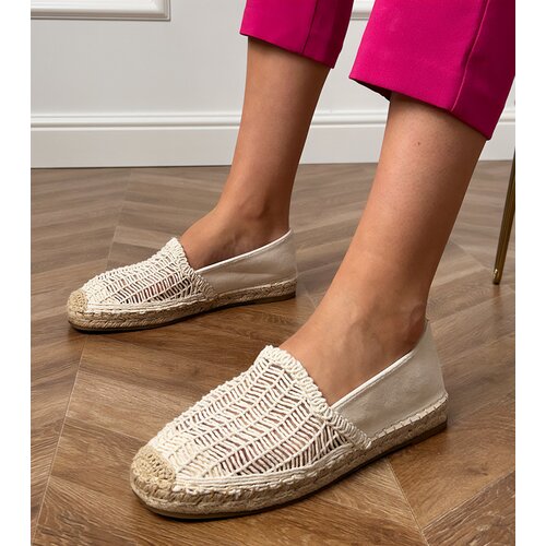 D/CEO Beige lace platform espadrilles Plevis Slike