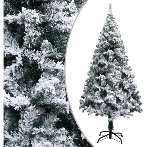 vidaXL Umetna novoletna jelka s snegom zelena 150 cm PVC Cene