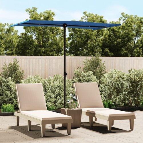  Vrtni suncobran s aluminijskim stupom 180 x 110 cm azurnoplavi Cene