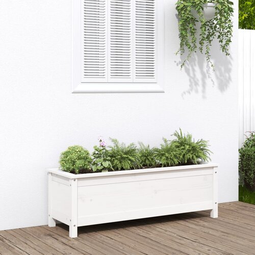 vidaXL Povišena vrtna gredica bijela 119 5x40x39 cm masivna borovina Cijene