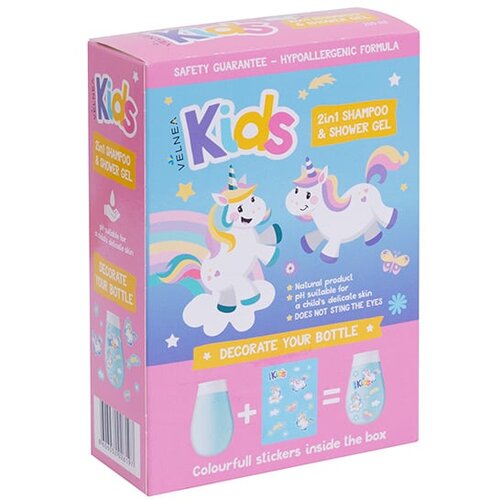 VELNEA KIDS 2u1 kupka sa stikerima - jednorog, 200ml Cene