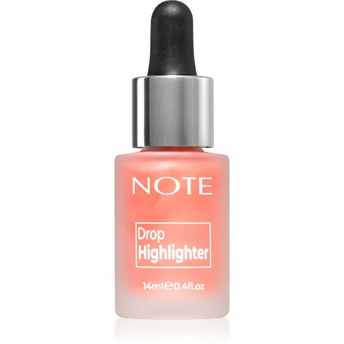 Note Cosmetique Drop Highliter tekući highlighter s kapaljkom 01 Pearl Rose 14 ml
