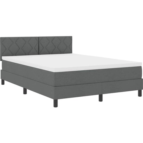  Krevet s opruga kutije Tamno siva 140 x 190 cm tkanina Slike