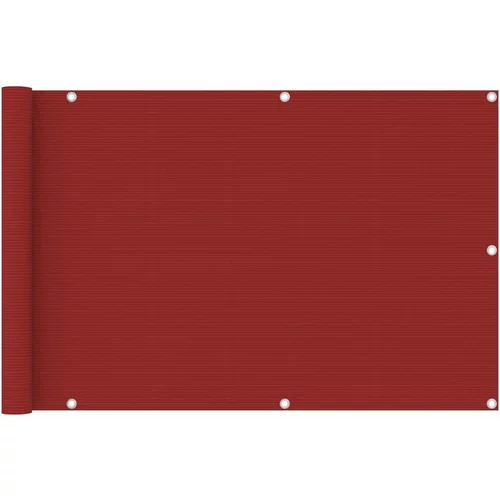 Balkonski zastor crveni 90 x 400 cm HDPE