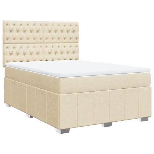 Maison Chic Box spring postelja - Vzmetna postelja z vzmetnico krem 140x190 cm blago SL11862, (21882304) Cene