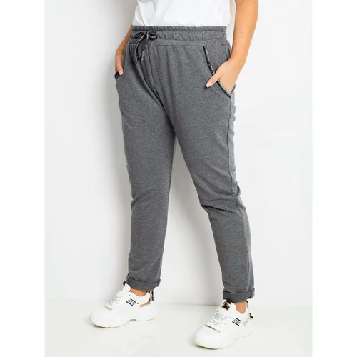 Fashion Hunters Dark gray plus size trousers from Savage