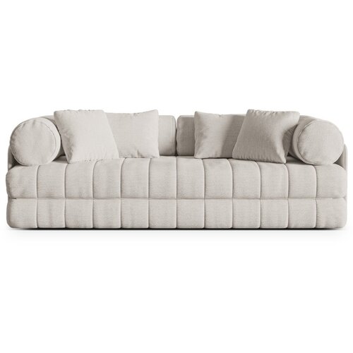 Cosmopolitan Design Bež raztegljiva sedežna garnitura iz tkanine bouclé 206 cm Kemi – Cene