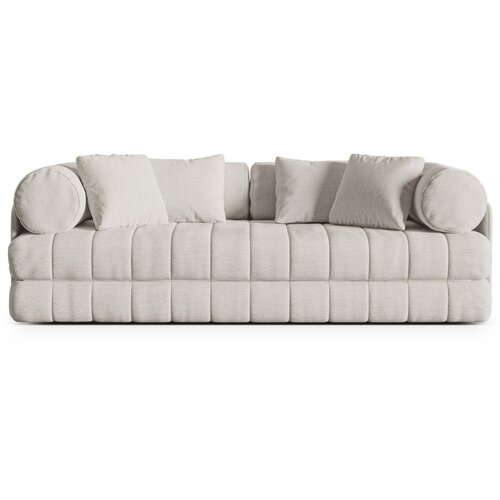 Cosmopolitan Design Bež sklopiva sofa od boucl&eacute; tkanine 206 cm Kemi &ndash; Cijene
