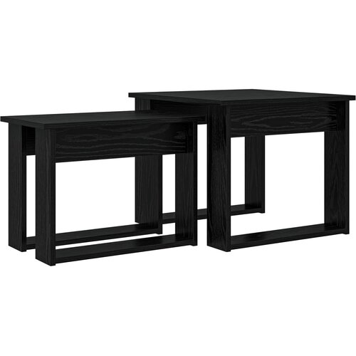 Set stolića za kavu 2 pcs Crni hrast Konstruirano drvo Slike