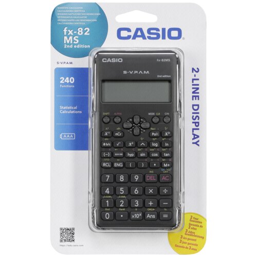 Casio FX-82MS-2 Kalkulator, školski, 240 funkcija, Crni Cijene