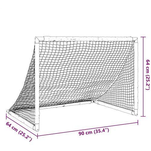  Dječji nogometni gol sklopivi crni 90 x 64 x 64 cm Slike