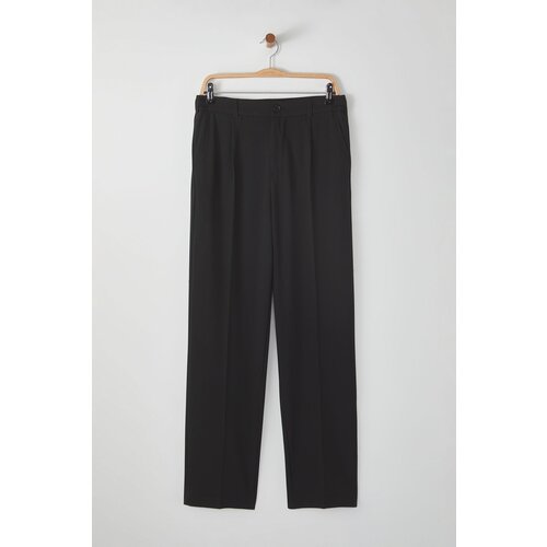 Trendyol Black Wideleg Baggy Relaxed Fit Woven Fabric Trousers Cene