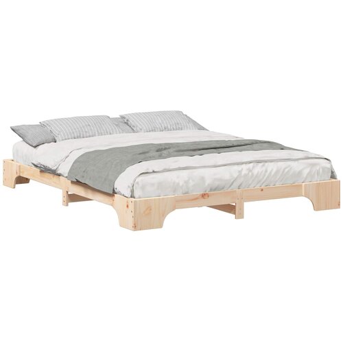 vidaXL Konstrukcija postelje Rjava 160 x 220 cm Masivno borovo les, (5000123876) Cene