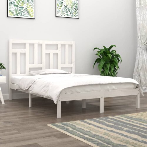 Furnova Posteljni okvir brez vzmetnice bel 200x200 cm trdna borovina, (21936220) Slike