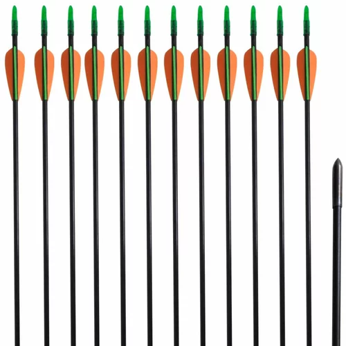  Standardne savijene strijele za luk, 30-inčne, 0,6 cm, 12 komada