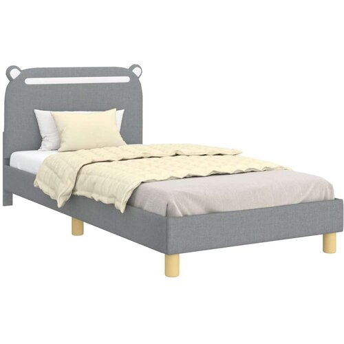  Krevet za djecu s uzglavljem Svijetlo siva 90 x 200 cm tkanina Slike