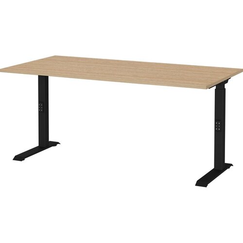 Germania Pisalna miza z nastavljivo vi&amp;scaron;ino z mizno plo&amp;scaron;čo v hrastovem dekorju 80x160 cm Lissabon &amp;ndash; Slike