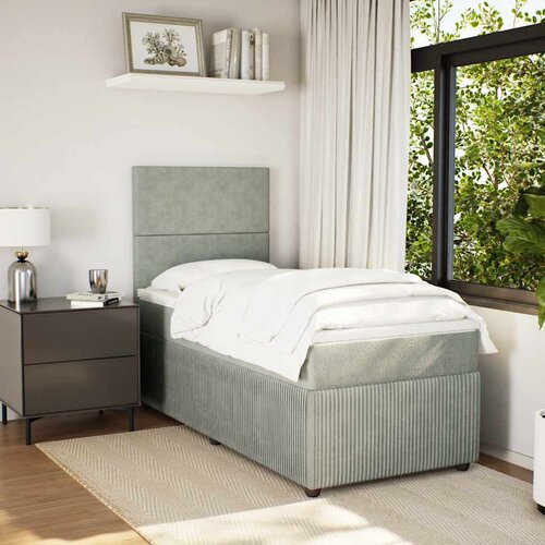 Box spring krevet s madracem svjetlosivi 90x190 cm bar&scaron;unasti Cijene