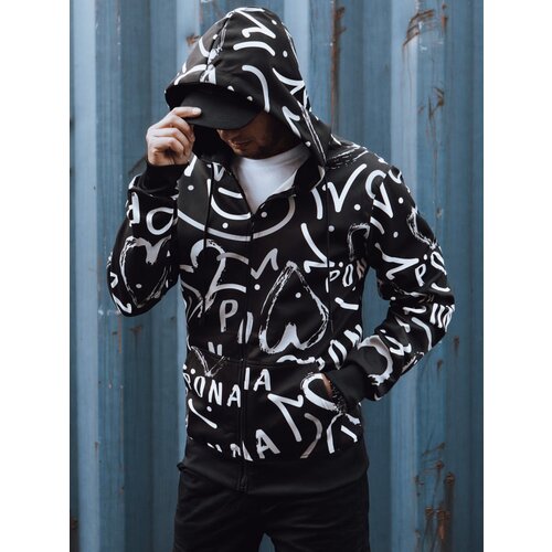 DStreet Bluza męska rozpinana z kapturem czarna Slike