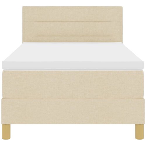  LED Box Spring Krevet s LED trakama Krema 80 x 200 cm tkanina Slike