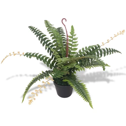 vidaXL Umetna rastlina praprot v loncu 50 cm zelene barve