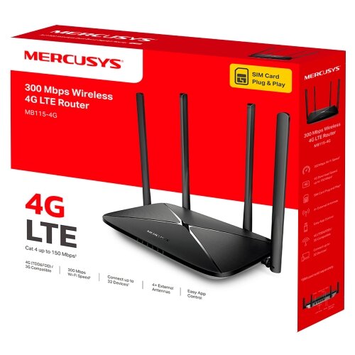 Mercusys MB115-4G V1.0 300 Mbps Wireless N 4G LTE Router Cene