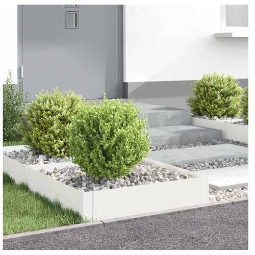 vidaXL Ograda oko Travnjaka 4 kom. 60 x 60 x 20 cm Čelik Bijela - Bijela 60 x 60 x 20 cm 4 Cijene