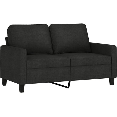  2-dijelni set sofa s jastucima crni od tkanine Crna Slike