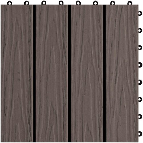  Pločice za decking 3D Dizajn 11 pcs Tamno smeđa 30 x 30 cm Slike