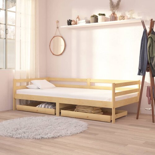 vidaXL Dnevni ležaj s ladicama 90 x 200 cm od masivne borovine Cijene