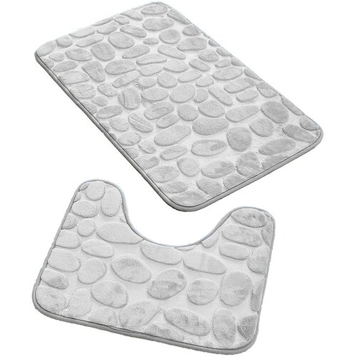  Set od dva univerzalna kupaonska tepiha grey stones Slike