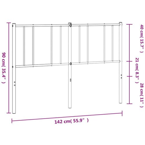 Metalno uzglavlje bijelo 135 cm Slike