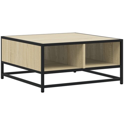 Maison Chic Klubska mizica - kavna mizica - Nizka mizica sonoma hrast 60,5x60,5x30 cm inž. les in kovina, (21752701) Slike