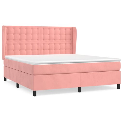 VidaXL Box spring postelja z vzmetnico roza 180x200 cm žamet, (20897510) Slike