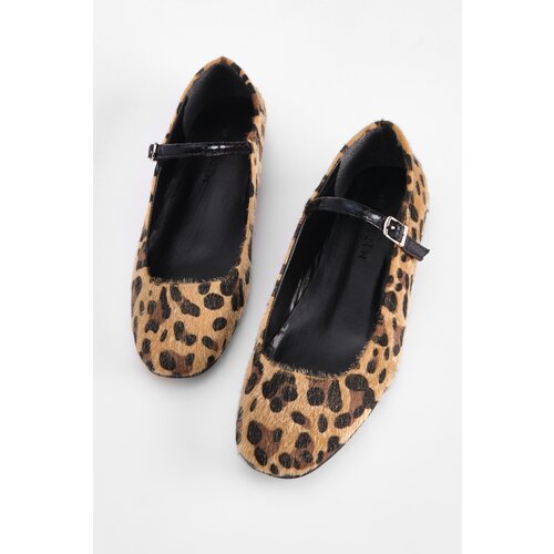 Marjin Women's Banded Flat Shoes Osela Leopard Slike